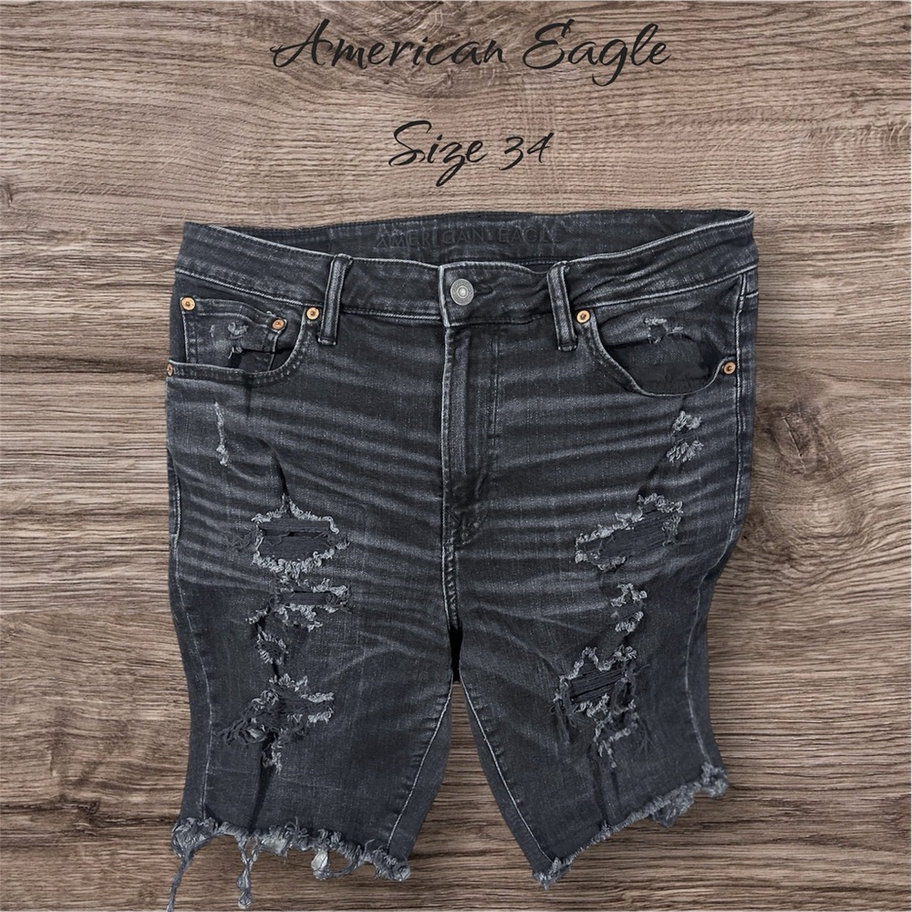 American Eagle Airflex + Black Jean Shorts